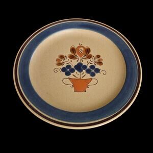 Newcor Coronet Stoneware Salad Plates Set of 2 Blue Floral Japan